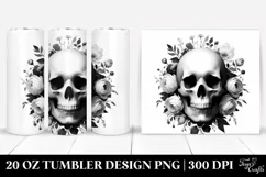 Simple Digital Skull Clipart, High-Res 20 Oz Tumbler Product Image 1