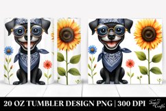 Goofy Black Dog with Bandana and es | 20 Oz Tumbler Product Image 1