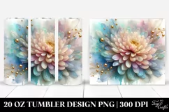 Shiny Pastel Chrysanthemum Art, Transparent 20 Oz Tumbler Product Image 1
