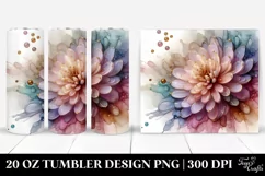 Shiny Pastel Chrysanthemum Art, Transparent 20 Oz Tumbler Product Image 1
