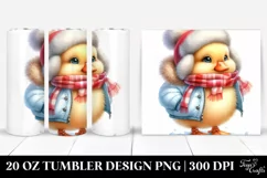 Cute Baby Duck in Winter Clothes Tumbler Product Image 1
