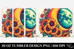 Retro Half Moon with Sunflowers 20 oz Tumbler Product Image 1