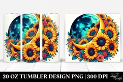 Vibrant Sunflowers and Half Moon 20 oz Tumbler Product Image 1