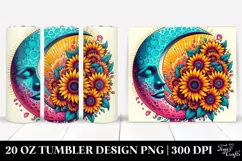 Retro Moon and Sunflowers Mix 20 oz Tumbler Product Image 1