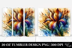 Wooden Stained Iris Abstract | 20 Oz Tumbler Product Image 1