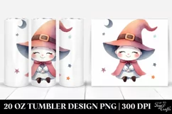 Whimsical Funny Witch Clipart, High-Res 20 Oz Tumbler Product Image 1
