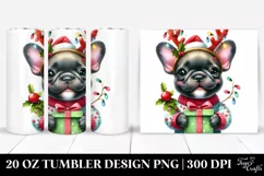 Expressive French Bulldog with Gift Box PNG Product Image 1