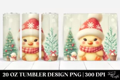 Cute Winter Duck with Christmas Tree 20 Oz Tumbler Product Image 1