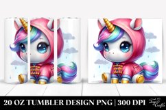 colorful Raincoat Baby Unicorn. 20 Oz Tumbler Design Product Image 1