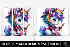 Vibrant Unicorn Playing Clipart, High-Res 20 Oz Tumbler Product Image 1