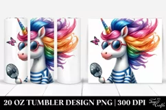 Vibrant Unicorn Playing Clipart, High-Res 20 Oz Tumbler Product Image 1