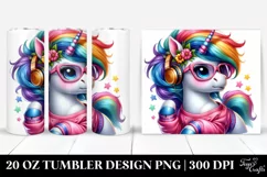Vibrant Unicorn Playing Clipart, High-Res 20 Oz Tumbler Product Image 1