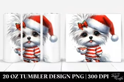 Expressive Baby Maltese with Santa Hat PNG Product Image 1