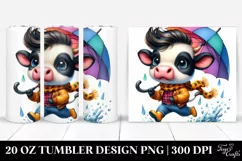 Cute Baby Cow Running | 20 oz Tumbler Product Image 1