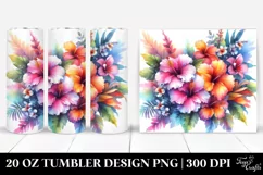 Colorful Hawaiian Flowers Tumbler Product Image 1