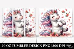 Cute Baby Unicorn Tumbling with Spring Petals | 20 Oz Product Image 1