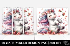 Cute Baby Unicorn Tumbling with Spring Petals | 20 Oz Product Image 1