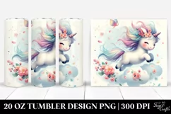 Cute Baby Unicorn Tumbling with Spring Petals | 20 Oz Product Image 1