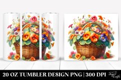 20 Oz Tumbler Sublimation | Colorful Watercolor Basket Product Image 1