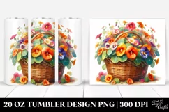 20 Oz Tumbler Sublimation | Colorful Watercolor Basket Product Image 1