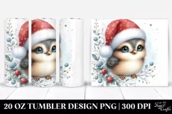 Cute Bird with Santa Hat Tumbler Product Image 1