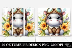 cute Baby Hippo Aviator Suit | 20 oz Tumbler Product Image 1