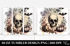Vintage Halloween Skull Tumbler Product Image 1