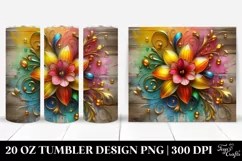 20 Oz Tumbler Sublimation | Daffodil Wooden Background Gold Product Image 1