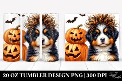 Excited Bernese Mountain Dog with Halloween Clipart PNG Product Image 1