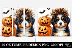 Excited Bernese Mountain Dog with Halloween Clipart PNG Product Image 1