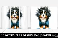 Excited Bernese Mountain Dog with Halloween Clipart PNG Product Image 1