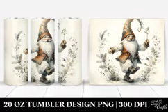 Vibrant Flowers, Dancing Gnome Watercolor Tumbler | 20 oz Product Image 1