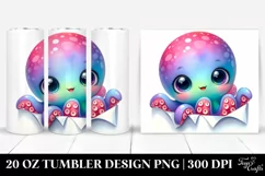 Colorful Baby Octopus PNG Product Image 1