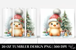 Washed Watercolor Duck with Christmas Tree 20 Oz Tumbler Product Image 1