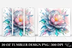 Shiny Pastel Camellia Art, Transparent 20 Oz Tumbler Product Image 1