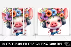 Happy Baby Pig Dancing | 20 oz Tumbler Product Image 1
