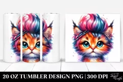 Aggressive Cat with Awesome Haircut PNG Product Image 1