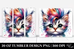 Aggressive Cat with Awesome Haircut PNG Product Image 1