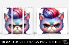 Aggressive Cat with Awesome Haircut PNG Product Image 1