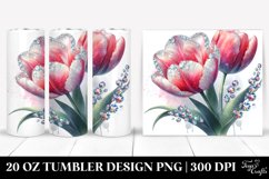 20 Oz Tumbler Sublimation | Diamond Tulip Watercolor Splash Product Image 1