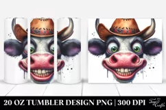 Crazy Funny Cow Portrait | 20 Oz Tumbler Product Image 1