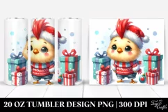 Expressive Chicken with Reindeer Horns PNG Product Image 1