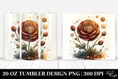Wooden Stained Ranunculus | 20 Oz Tumbler Product Image 1