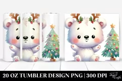 Expressive Polar Bear with Reindeer Horns PNG Product Image 1