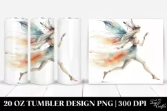 Boho Fairy Running Clipart, High-Res 20 Oz Tumbler Product Image 1
