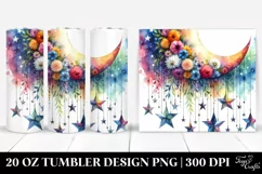 Colorful Half Moon and Stars | 20 oz Tumbler Product Image 1