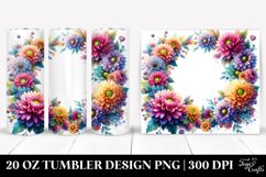 20 Oz Tumbler Sublimation | Colorful Watercolor Frame Product Image 1