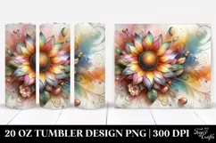 20 Oz Tumbler Sublimation | Sunflower Marble Background Product Image 1