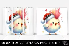 Punk Chicken Birthday Clipart, High-Res 20 Oz Tumbler Product Image 1