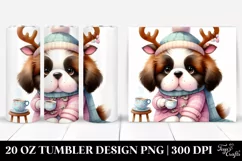 Baby Saint Bernard with Tea Cup, Transparent PNG Product Image 1
